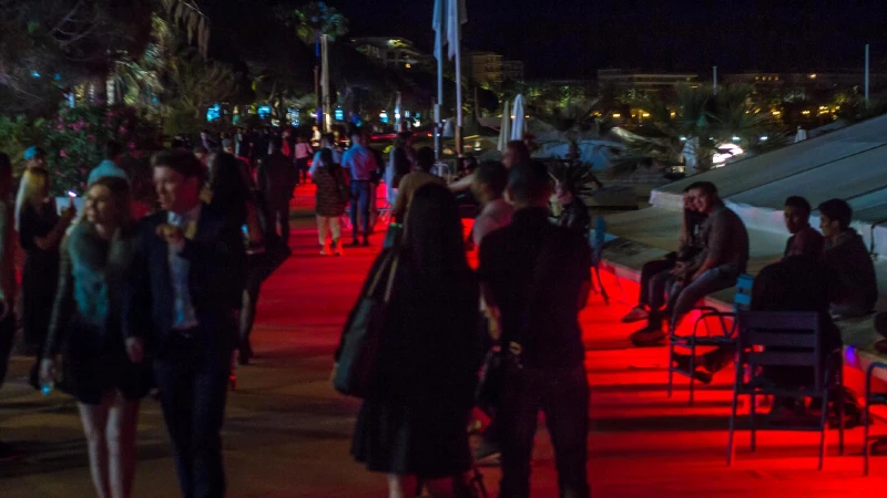 Cannes at night — La Croisette and evening venues